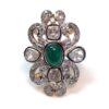 Diamond & Green Jade Cocktail Ring (sz 6.5/7)