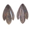 Antique inspired Sterling Silver Triple Leaf Earring 2"