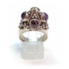 Amethyst & Garnet Sterling Cocktail Ring - Size 6