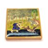 Set/6 Hand Painted Kashmir Papier Mache Coasters in Box - Image 4