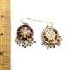 Round Burgundy Meenakari Earrings - Image 2