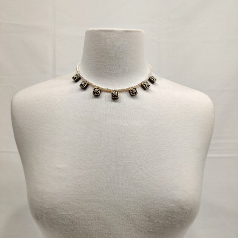 Pearl & Black Meenakari Choker - Image 2