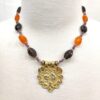 Vermeil Pendant w/Amethyst & Faceted Carnelian