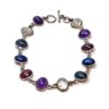 Cabachon Garnet, Amethyst, Moonstone, Lapis, Iolite Bracelet