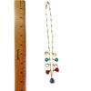 Multi Stone Vermeil Neck - Lapis, Carnelian, Turquoise, Amber, Crystal - Image 2
