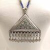 Antique Sterling Pendant w/Lapis Beads Necklace