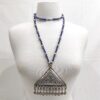 Antique Sterling Pendant w/Lapis Beads Necklace - Image 3