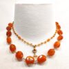 2 Strand Faceted Carnelian w/Vermeil Links, Pendant & Pearls - Image 3