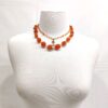 2 Strand Faceted Carnelian w/Vermeil Links, Pendant & Pearls - Image 2