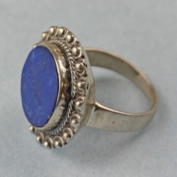 Sterling Lapis Ornate Ring (size 7)