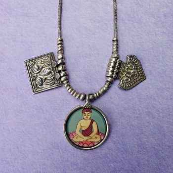 Hand Painted Buddha Pendant SS