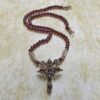 Garnet Cross Pendant Necklace