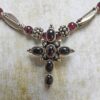 Garnet Cross Pendant Necklace - Image 2