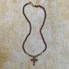 Garnet Cross Pendant Necklace - Image 3
