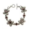 Garnet & Pearl Sterling Bracelet