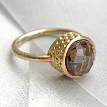 Faceted Smokey Quartz  Vermeil Ring (8)