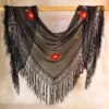 Georgette Embroidered Cape w/Tassels