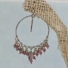 Sterling & Garnet Hoop Dangle Earrings