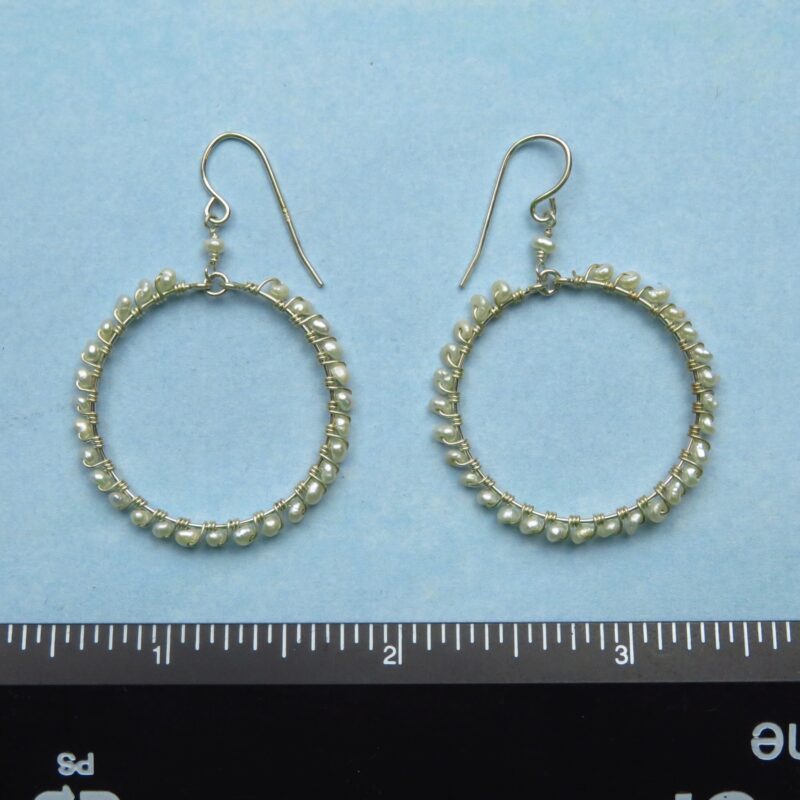 Sterling & Pearl Hoop Earrings - Image 2