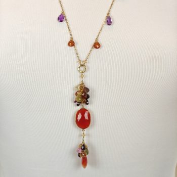 Ruby Vermeil Necklace Multi Stone