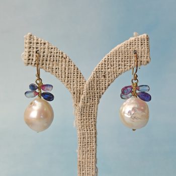 Baroque Pearl & Kyanite Earring