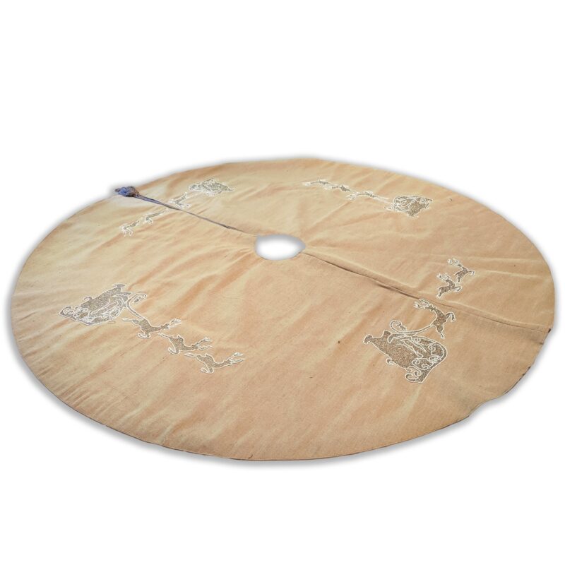 60" Canvas Tree Skirt w/Santa & Reindeer - Image 4