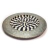 14" Decorative Wood Plate w/Metal & Bone Inlay - Image 2