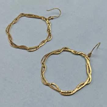 Earring - Large Hammered Vermeil Hoops