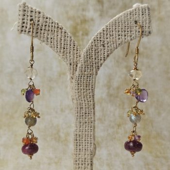 Vermeil Earring w/Faceted Multi Stone