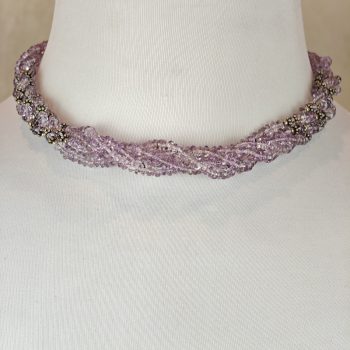 5 Strand Faceted Disc Cut Amethyst & SS