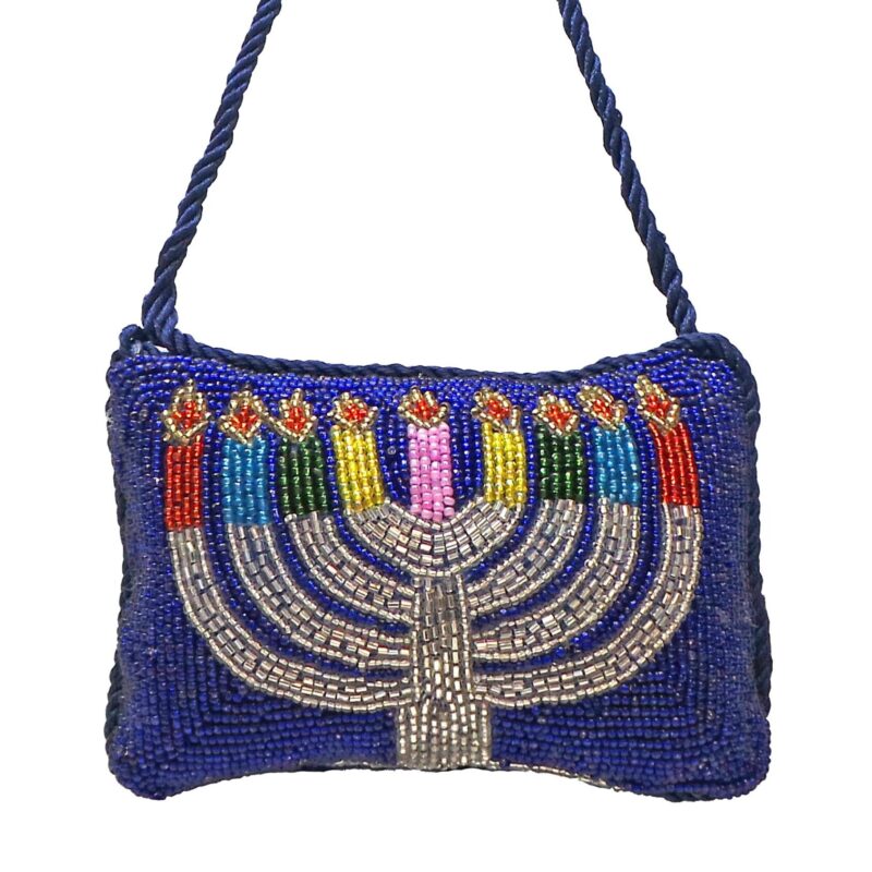 Hanukkah Doorknocker Menorah Fully Beaded 4x6