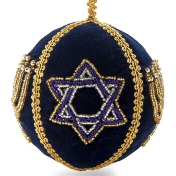 4" Bauble Menorah & Star of David on Alternating Panels