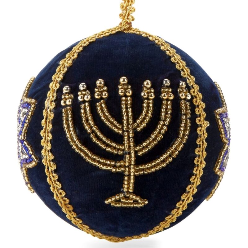 4" Bauble Menorah & Star of David on Alternating Panels - Image 2