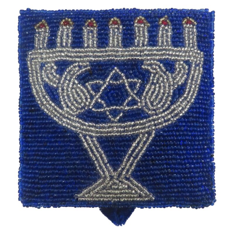 Blue Ash Velvet Menorah Box