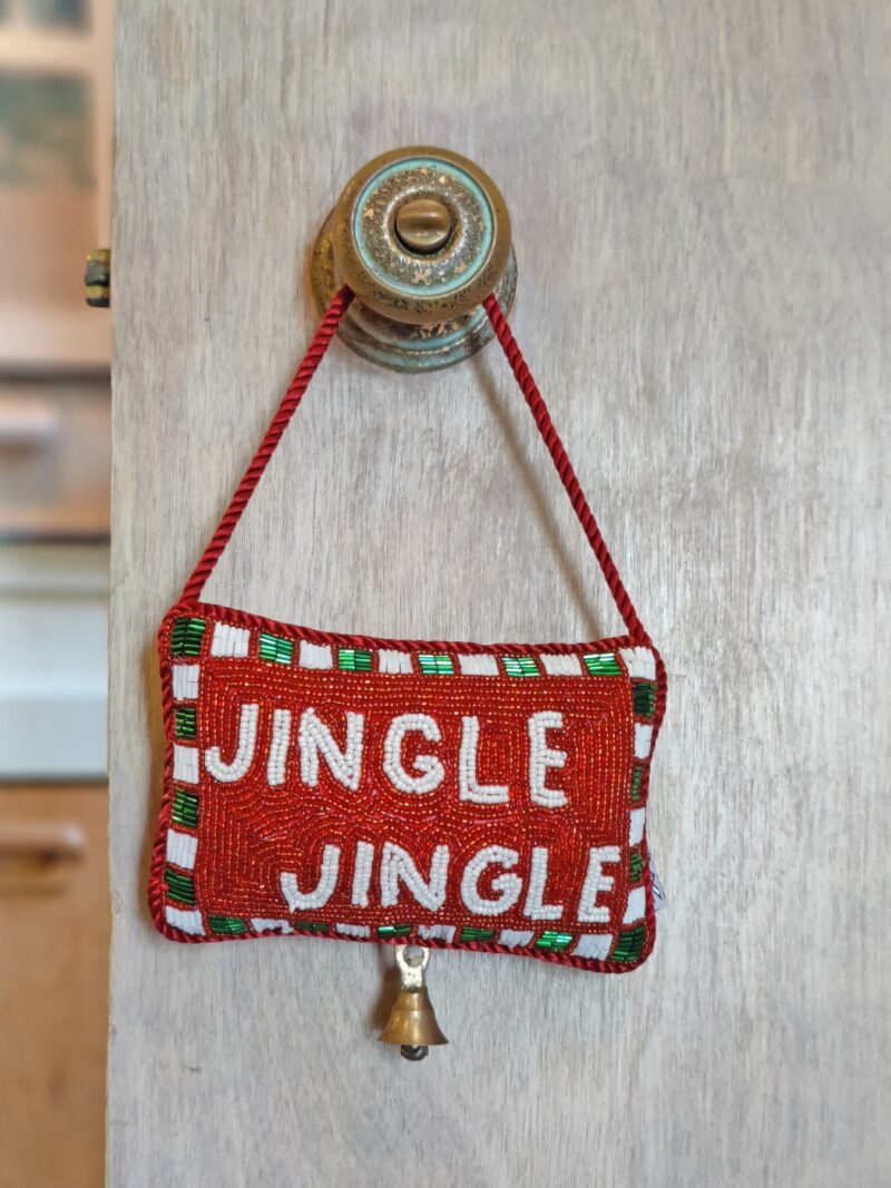 Hand Beaded 'Jingle Jingle' Doorknocker Ornament - Image 2