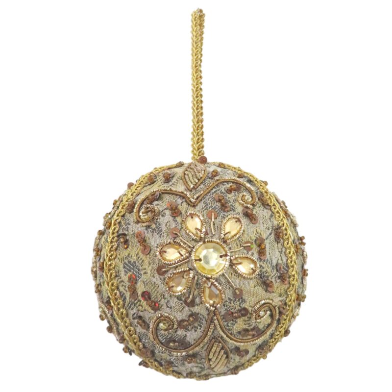 4" Bauble w/Champagne Colored Stones - Image 2