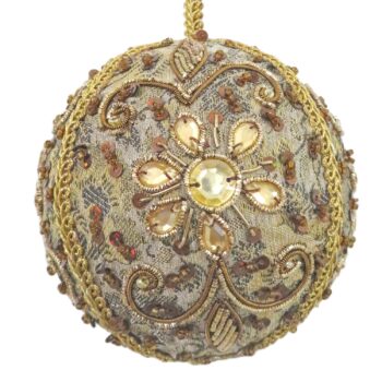 4" Bauble w/Champagne Colored Stones