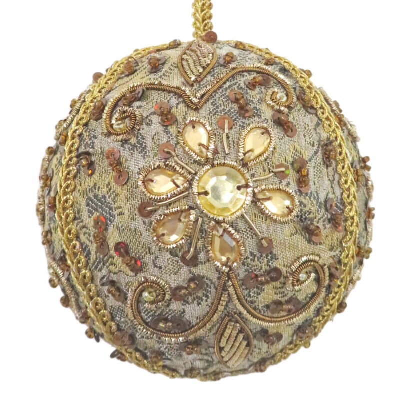 4" Bauble w/Champagne Colored Stones