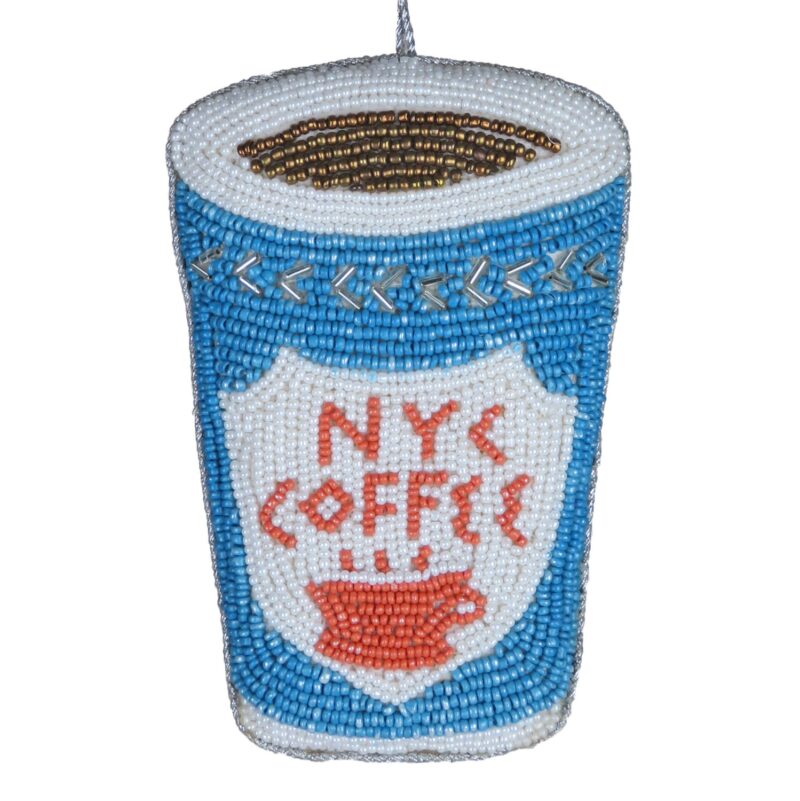 Coffee Cup Nyc Beaded Orn