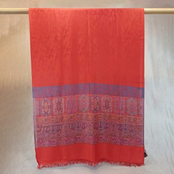 Surjana Red Stole w/Weave Border