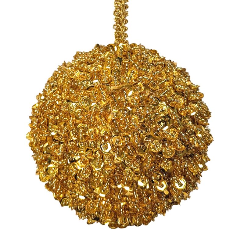 4" Naka Tiki Sequin Gold Ball - Image 2