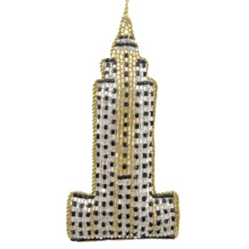 NYC Ornament Empire State Building - Gold & Silver