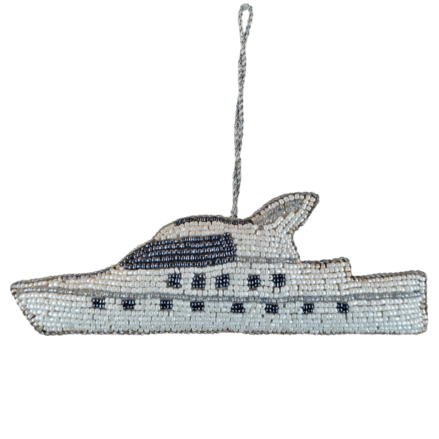 Beaded Yacht Ornament (6.25 x 2.25)