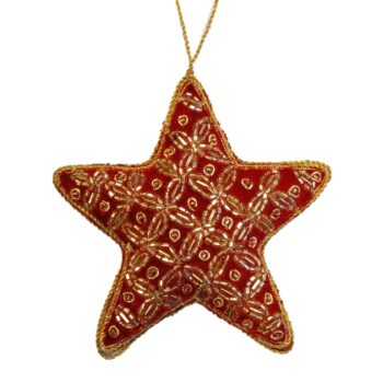 Red Ash Velvet Star Orn