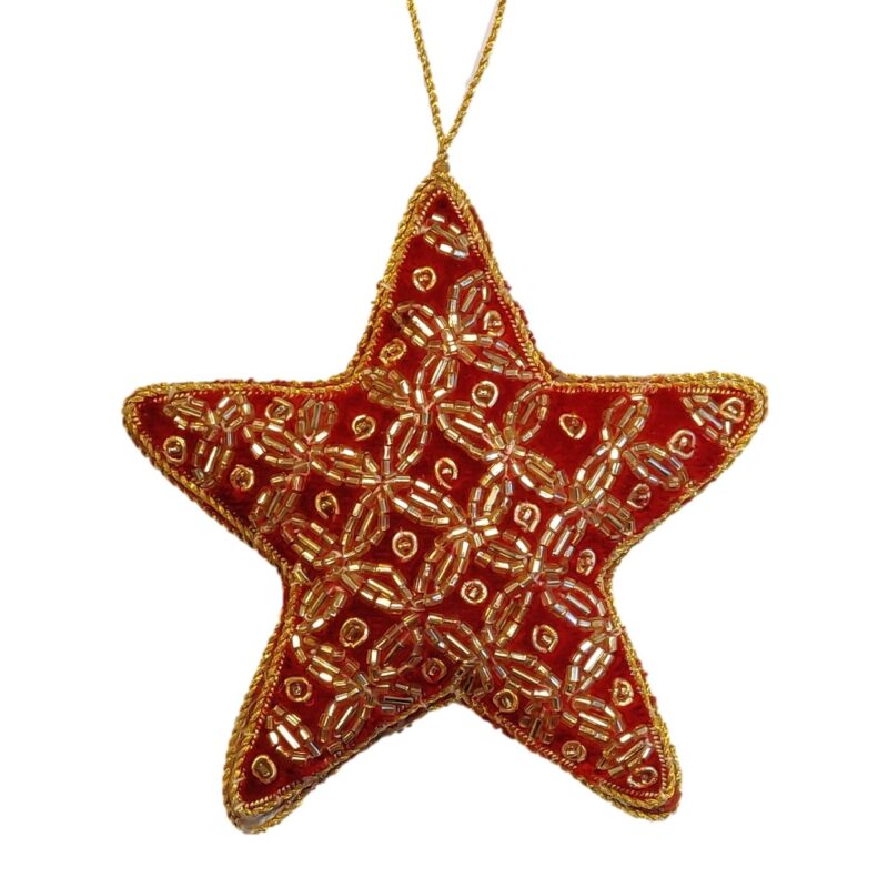 Red Ash Velvet Star Orn