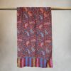 Silk Scarf - Burgundy Paisley w/Stripe Border - Image 2