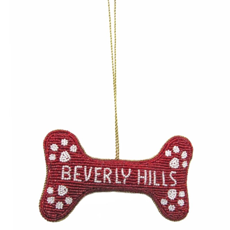 Beverly Hills Hand Beaded Bone Ornament