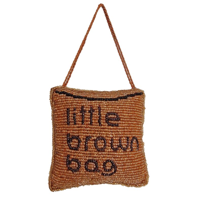 Little Brown Bag Beaded Orn - Image 2