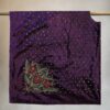 52" Square Burgundy Silky Velvet Tree Skirt w/Red Flowers on 4 Corners