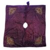 52" Square Burgundy Silky Velvet Tree Skirt w/Red Flowers on 4 Corners - Image 2